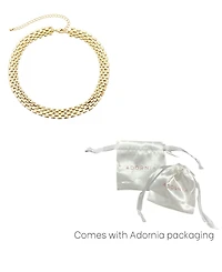 Adornia Gold Plated Grid Chain Necklace