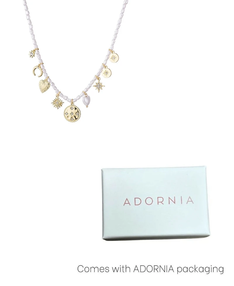 Adornia Gold Cultivated Pearl Charm Strand Necklace