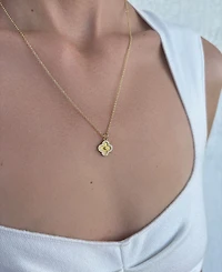 Adornia Cubic Zirconia Button Clover Halo Pendant Necklace
