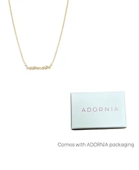 Adornia Gold Crystal Dainty Mixed Shape Bar Necklace