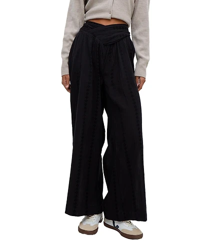 Raffya Women's Farrah Wide Leg Jacquard Trouser