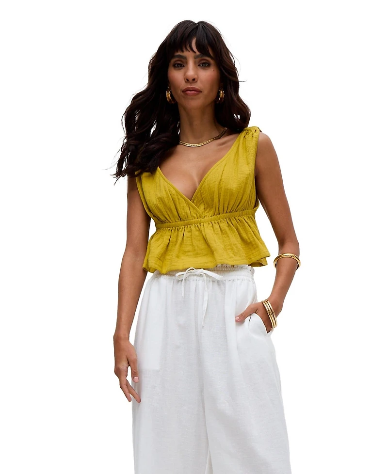 Raffya Women's Katty Deep-v Neck Blouse