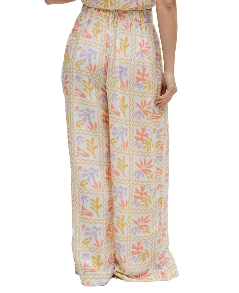 Raffya Women's Matisse Wide Leg Patchwork Floral Print Trouser
