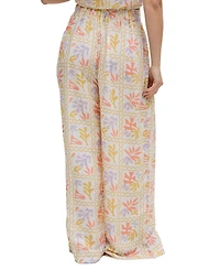 Raffya Women's Matisse Wide Leg Patchwork Floral Print Trouser