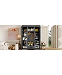 Streamdale Furniture Hall Tree with Bench 3 Hooks Cabinet Drawer & Shelves
