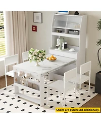 Streamdale Furniture Compact Buffet Hutch Foldable Table Storage