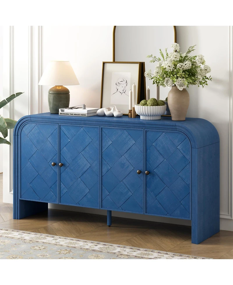 Streamdale Furniture Woven Wood Slat Door Sideboard