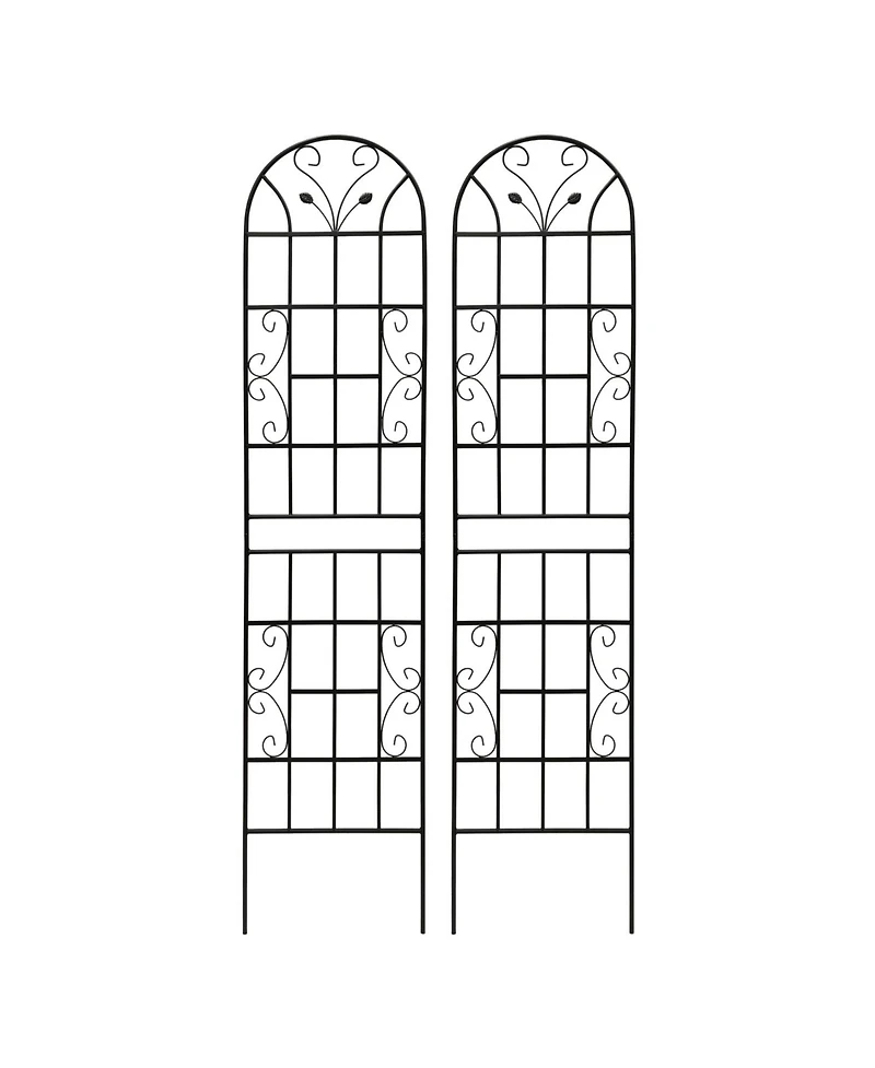 Streamdale Furniture 2 Pack Metal Garden Trellis, 86.7" Black