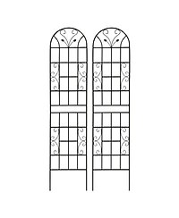 Streamdale Furniture 2 Pack Metal Garden Trellis, 86.7" Black