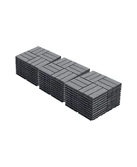 Streamdale Furniture Interlocking Deck Tiles Light Gray Acacia 12"x12" (30 Pcs)