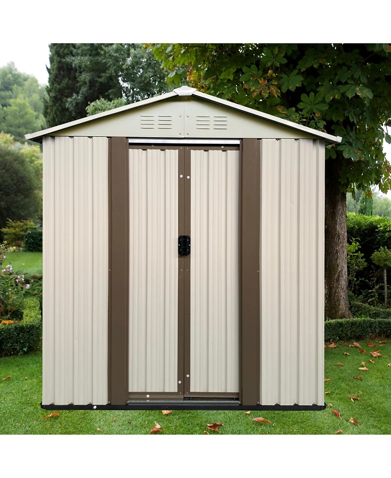 Streamdale Furniture Outdoor Storage Garden Shed 5FTx3FT Apex Roof White