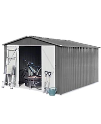 Streamdale Furniture Metal outdoor storage sheds 10ftx12ft Grey