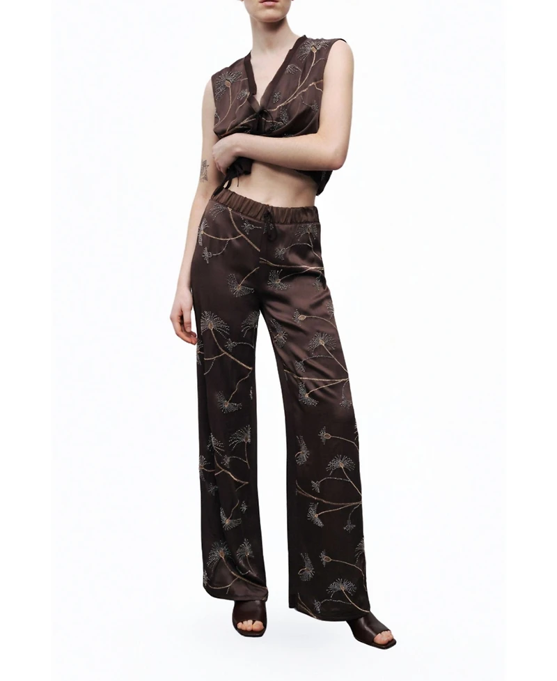 Nocturne Women's Beaded Embroidered Pants