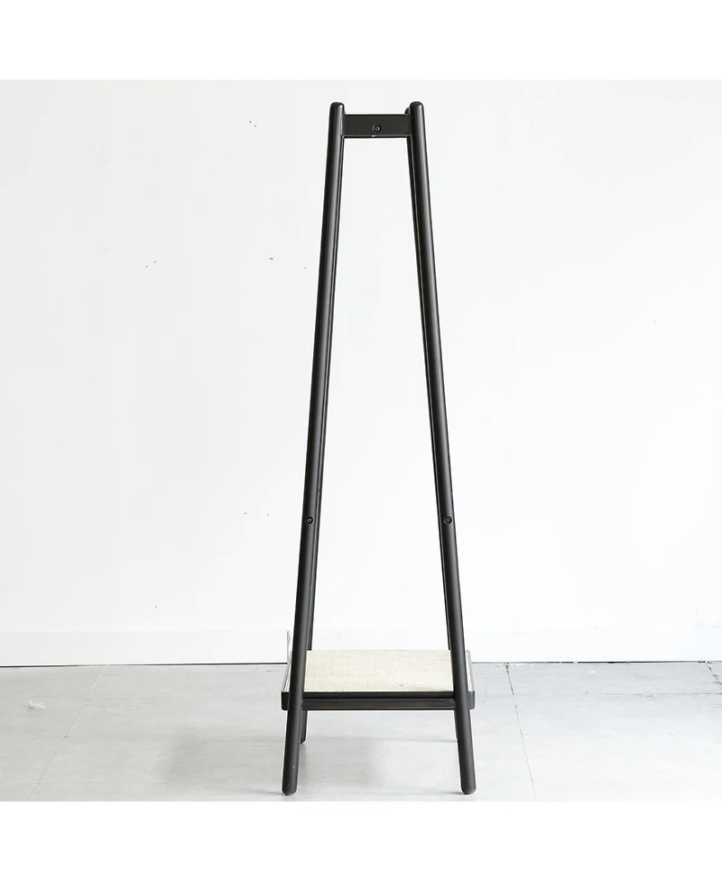 Streamdale Furniture Black Oak & Rattan Clothes Rack