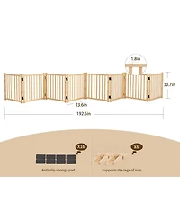 Streamdale Furniture Wooden Freestanding Pet Gate - 8 Panel 31"H