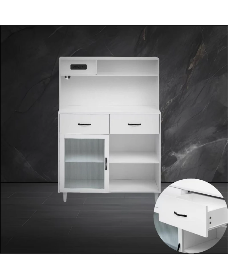Streamdale Furniture White Solid Wood Sideboard