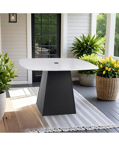 Streamdale Furniture 44" Marble-Look Outdoor Dining Table