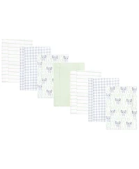 Hudson Baby Cotton Flannel Burp Cloths 7pk, Leafy Elephant, One Size