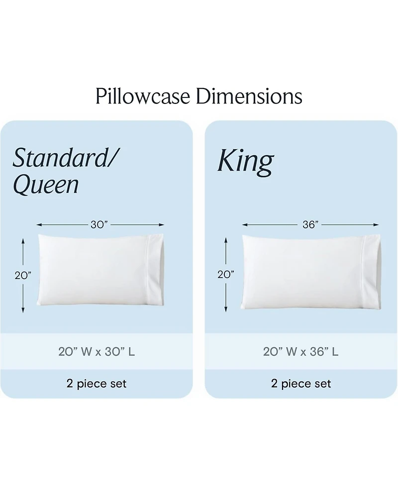 Queen 2PC Ultra Soft Silky Solid Performance Pillowcase Set