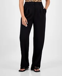 Bar Iii Women's Ponte-Knit Pleated Pants, Macy's Exclusive