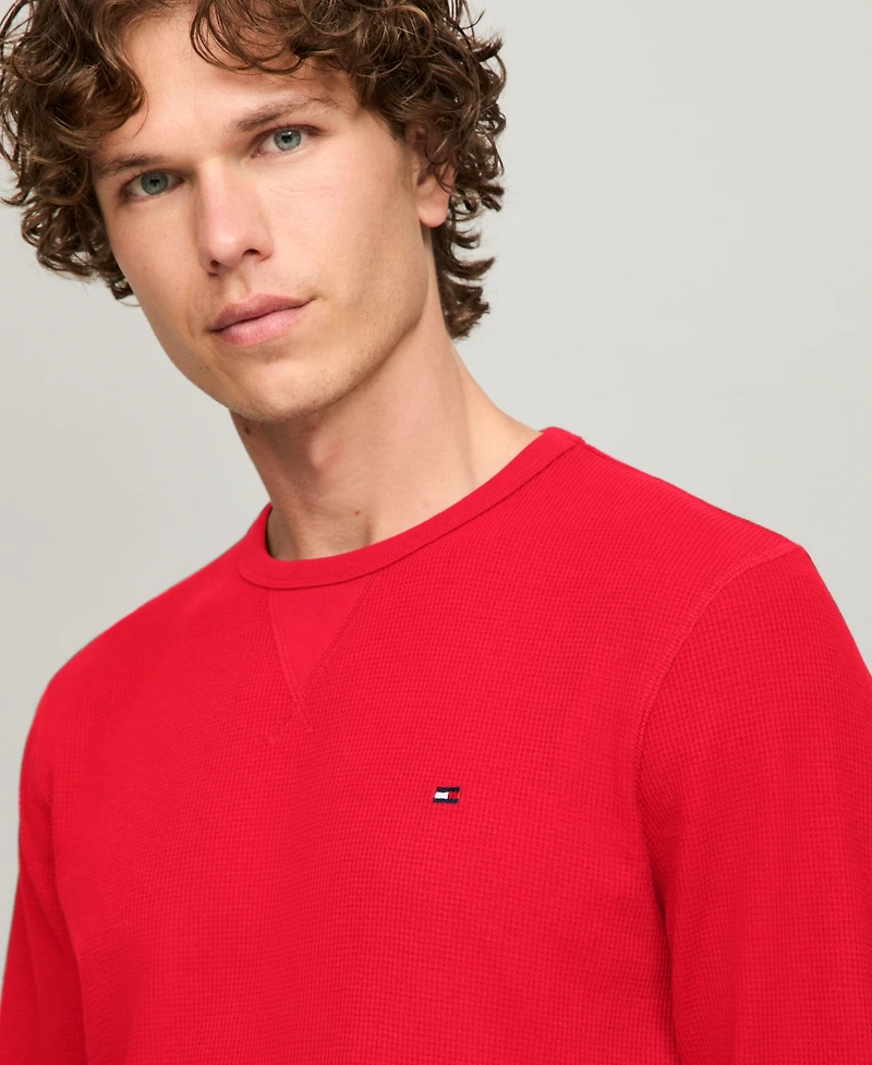 Tommy Hilfiger Men's Waffle-Knit Long-Sleeve Crewneck Thermal Top
