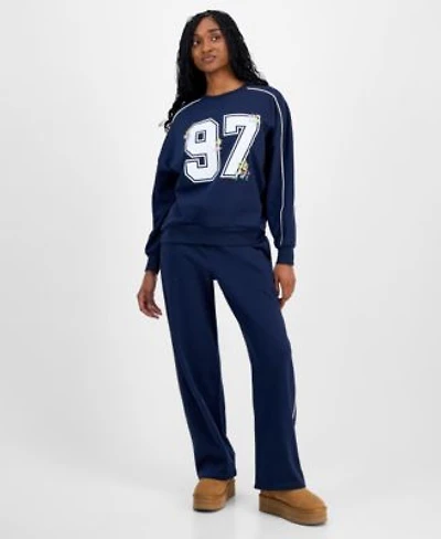 Rebellious One Juniors 97 Blossom Crewneck Sweatshirt Piped Sweatpants