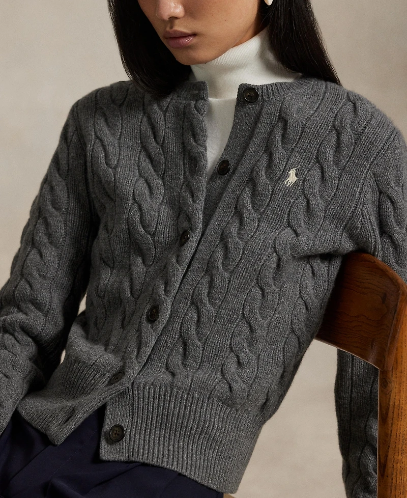 Polo Ralph Lauren Women's Cable-Knit Wool-Cashmere Cardigan Sweater