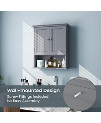 Volenca Wall Mount Bathroom Cabinet Storage Organizer with Doors and Shelves
