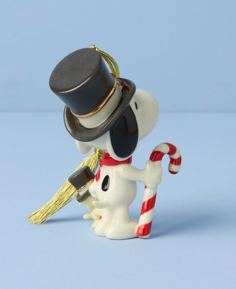 Lenox 2025 Candy Cane Snoopy & Woodstock Ornament