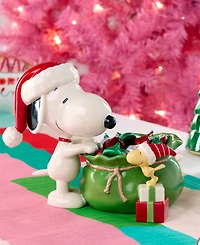 Lenox Snoopy Christmas Santa Sack Candy Bowl
