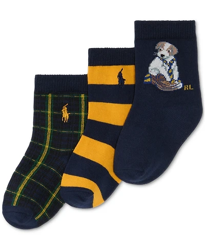 Polo Ralph Lauren Baby 3-Pk. Placed Dog Socks