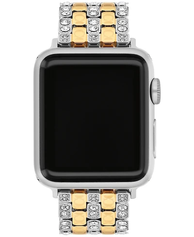 Coach Women's Two Tone Stainless Steel and Crystals Apple Watch Strap, 38mm, 40mm, 41mm
