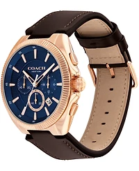 Coach Men's Jackson Dark Brown Leather Calfskin Bracelet Watch, 44mm