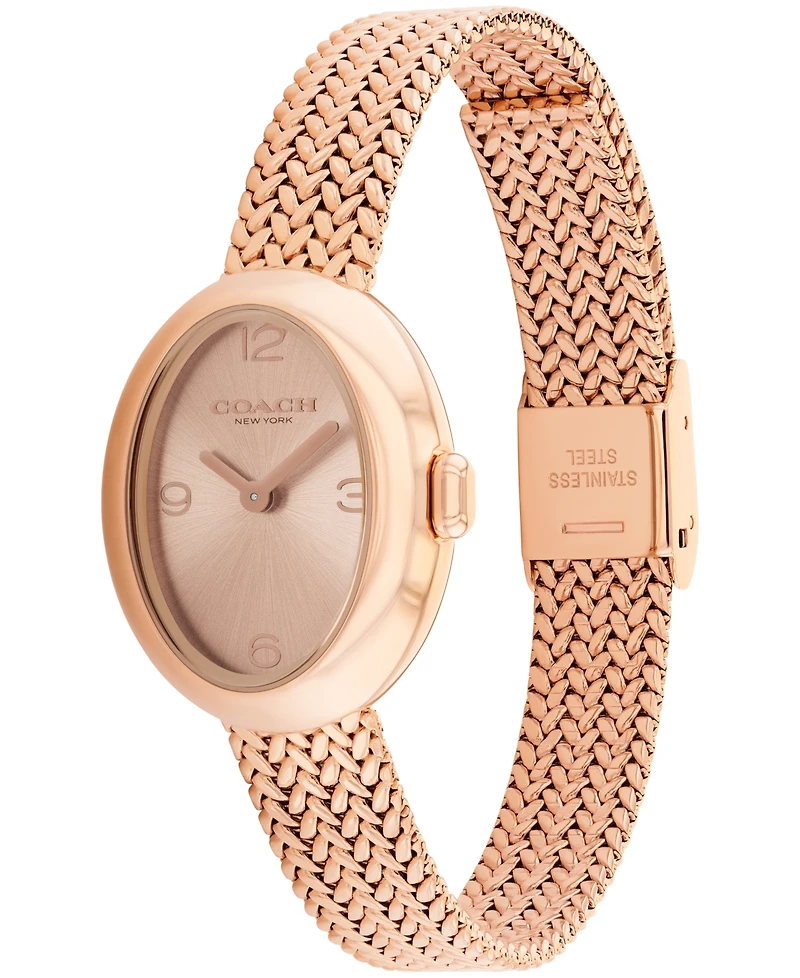 Coach Women's Sammy Rose Gold Tone Stainless Steel Mesh Bracelet Watch, 22.5mm