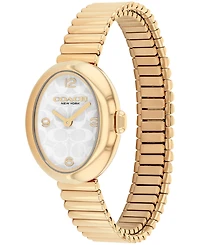 Coach Women's Sammy Gold Tone Stainless Steel Stretch Bracelet Watch, 22.5mm