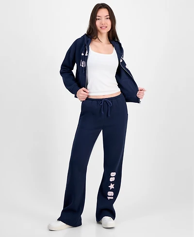 Planet Heart Juniors' Novelty Flare Fleece Sweatpants