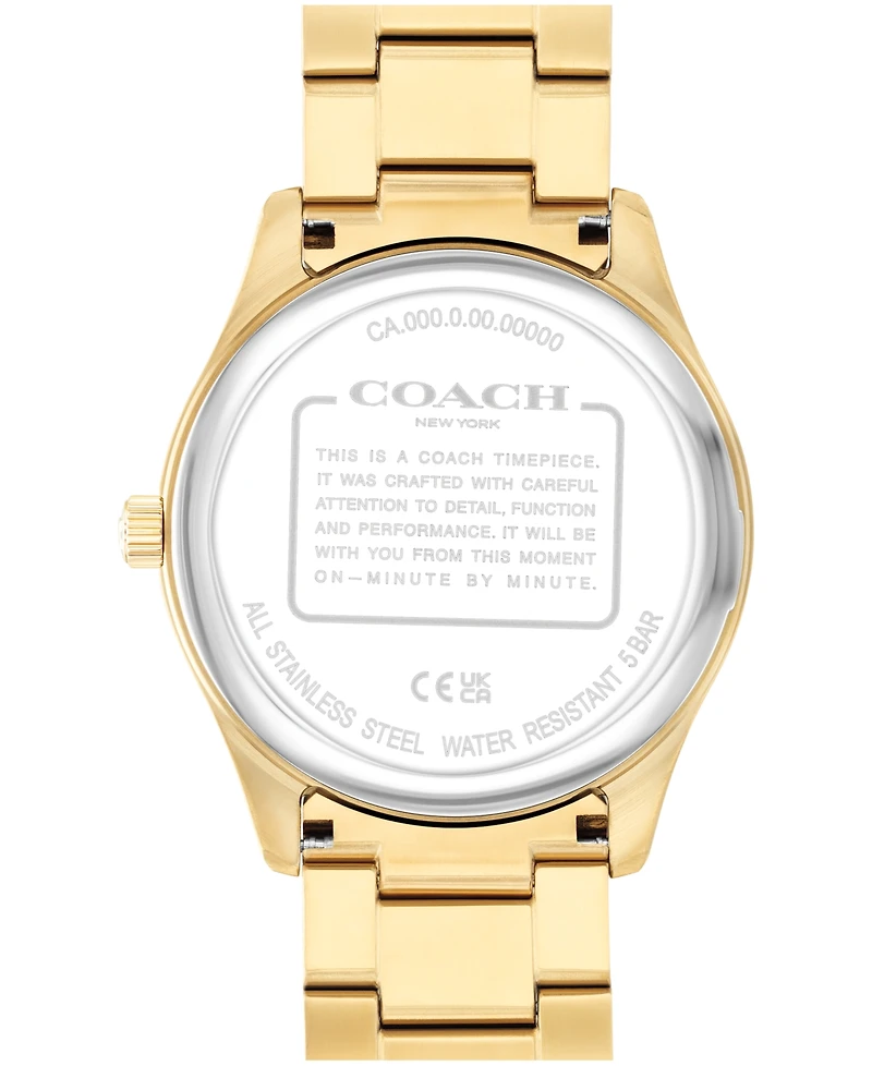 Coach Men's Oliver Gold Tone Stainless Steel Bracelet Watch, 41mm