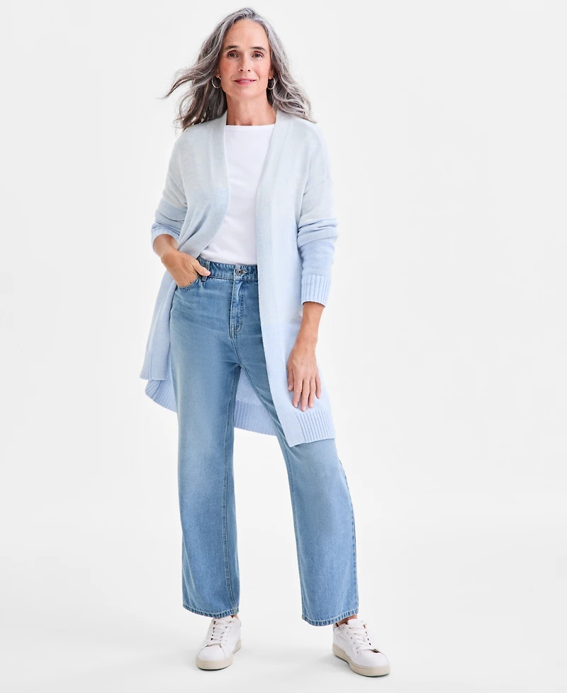 Style & Co Women's Open-Front Colorblocked Cardigan, Created for Macy's