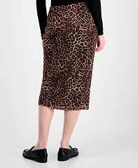 Tinseltown Juniors' Printed-Mesh Midi Skirt