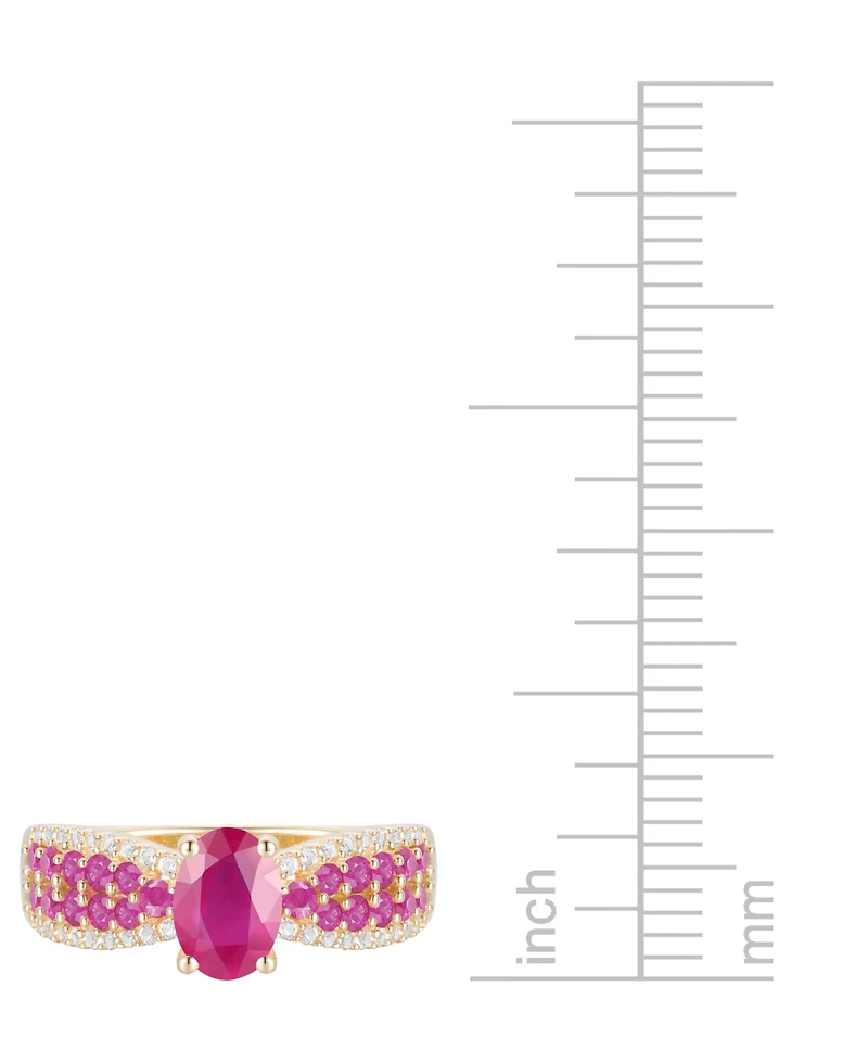 Gemstone (1-1/10 ct. t.w.) & Diamond (1/5 t.w) Oval Ring 14k Gold