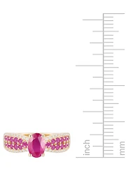 Gemstone (1-1/10 ct. t.w.) & Diamond (1/5 t.w) Oval Ring 14k Gold