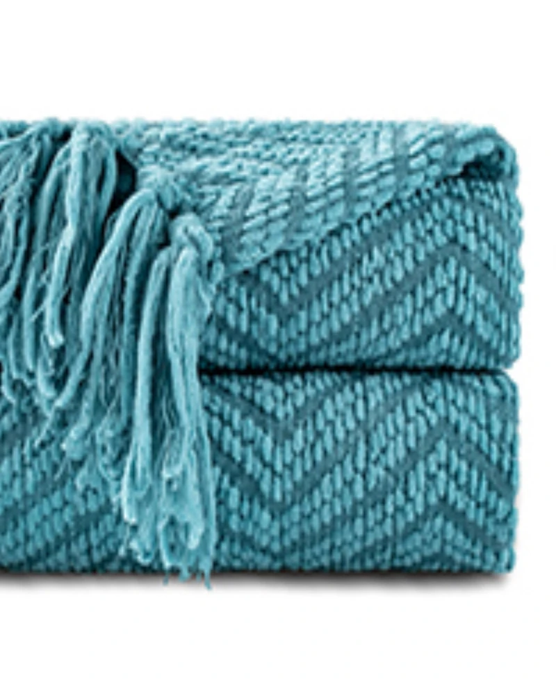 Battilo Herringbone Chenille Knit Throw, 50" x 60"
