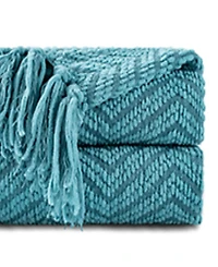 Battilo Herringbone Chenille Knit Throw, 50" x 60"