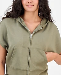 And Now This Women's Short-Sleeve Scuba Hoodie, Macy's Exclusive
