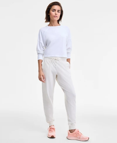 Id Ideology Women's Relaxed High-Rise Fleece Joggers, Macy's Exclusive