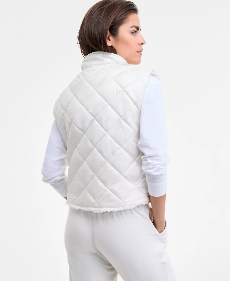 Id Ideology Women's Reversible Sherpa Zip-Front Vest, Macy's Exclusive