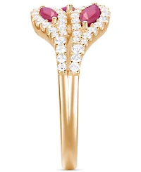 Gemstone (5/8 ct. t.w.) & Diamond (1/3 Multi-Stone Ring 14k Gold