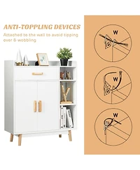 Volenca Floor Storage Cabinet Free Standing Cupboard Chest with 1 Drawer