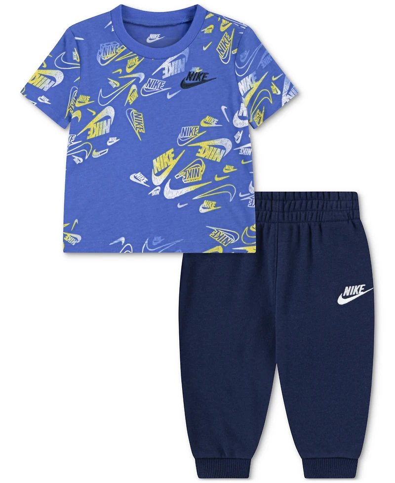 Nike Baby Boys Printed Reveal T-Shirt & Pants, 2 Piece Set