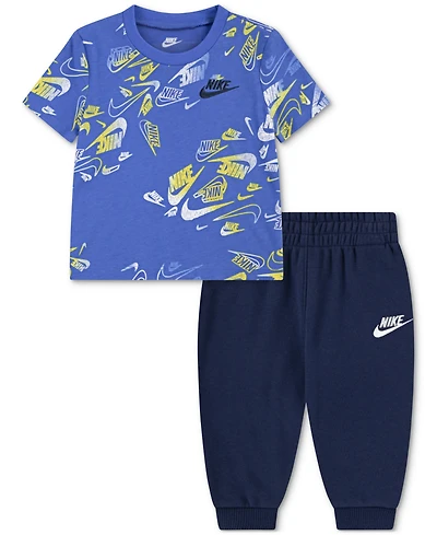 Nike Baby Boys Printed Reveal T-Shirt & Pants, 2 Piece Set